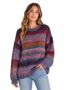 Multicolor Striped Cozy Knit Sweater